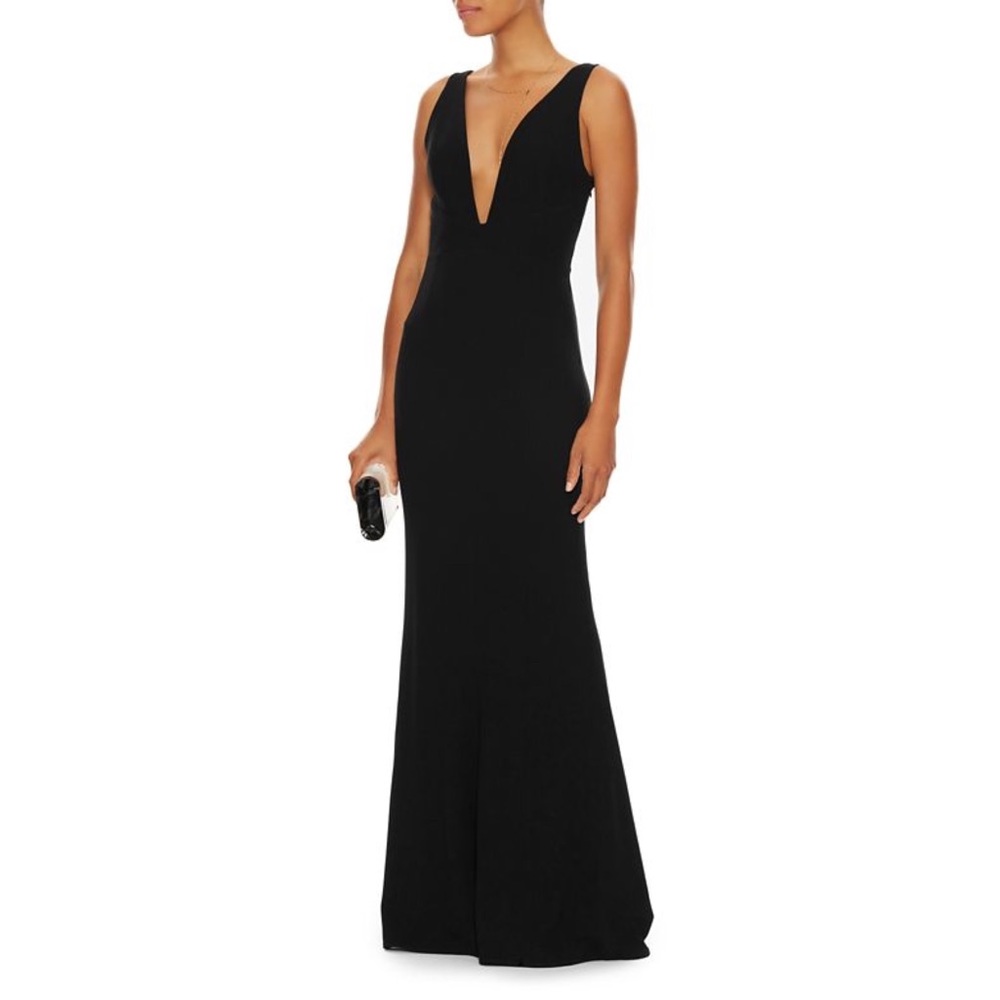 NWT / Black Deep V Gown / Intermix / S